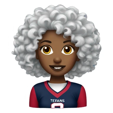 HOUSTON TEXANS woman with curly hair  sticker