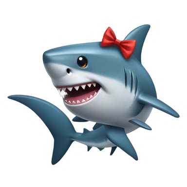 Shark with a bow sticker