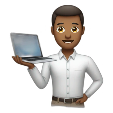 a person with your computer and your iphone in the hands sticker