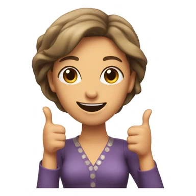 lady with two thumbs up sticker