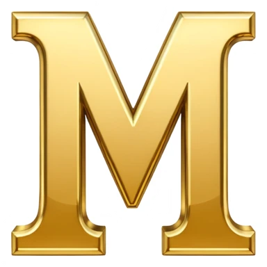 letter M in gold sticker
