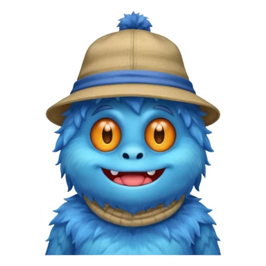 blue monster with hat and shirt sticker