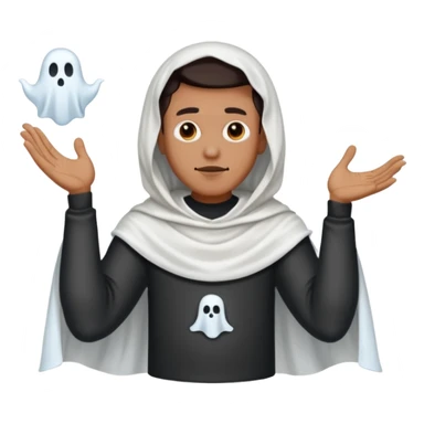 Make a guy in a ghost outfit with a point top sticker