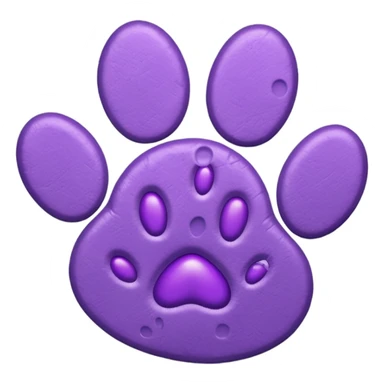 purple pawprint sticker