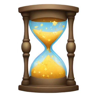 Hourglass with stars exploding sticker