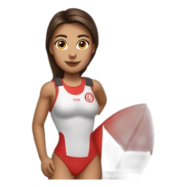 Female brunette lifeguard sticker
