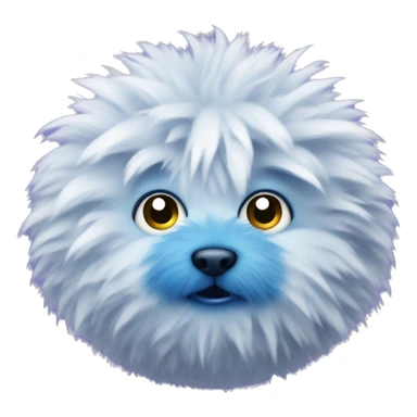 blue fluffy ball with purple spots sticker