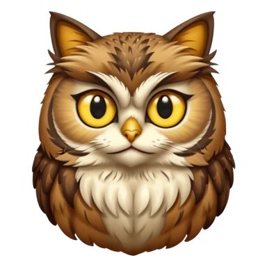 Cat owl combined plz sticker