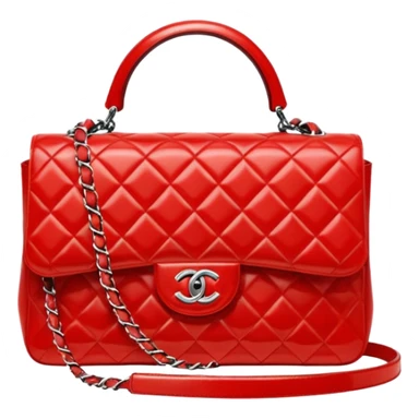 chanel bright red color bag  sticker