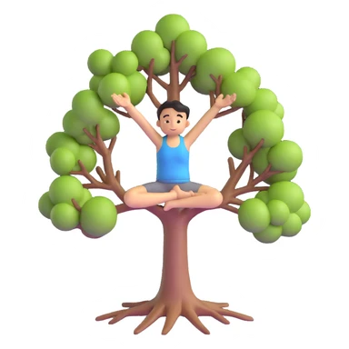 person in tree pose yoga sticker