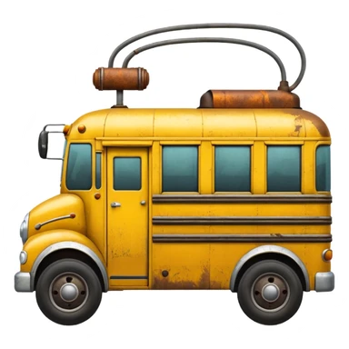 a school bus with bomboclat  sticker