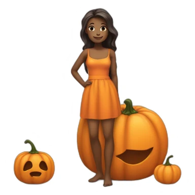 Femme avec un corps de citrouille  sticker