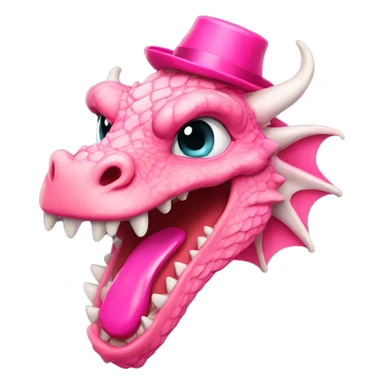 Dragon wearing a pink hat with lipstick on sticker