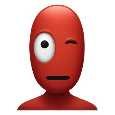 Design a minimalist red Among Us imposter emoji, conveying mystery and deception with subtle space-themed elements. sticker