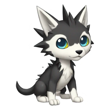 cute cool edgy sharp punk Digimon-Fakemon-animal full body sticker