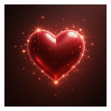 heart with sparkles, photorealistic style sticker