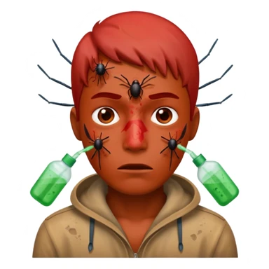 red inscticidier man sticker