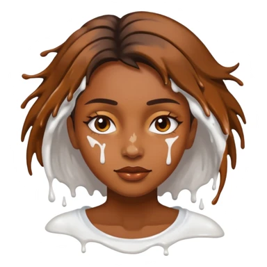 Woman brown splashed white sticker