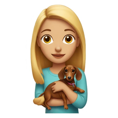 girl with dachshund sticker