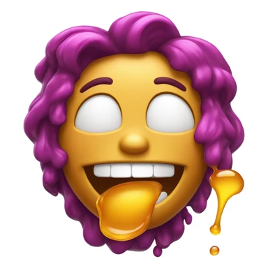 Emoji with honey dripping from its mouth sticker