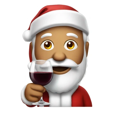 Santa with a glass of red wine sticker