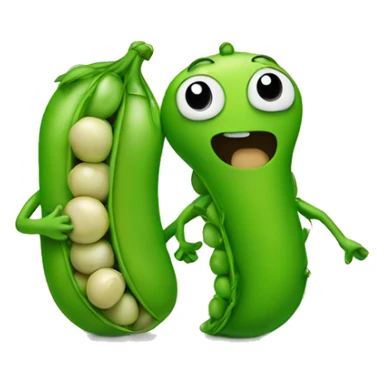 Pea holding hands with a slug sticker