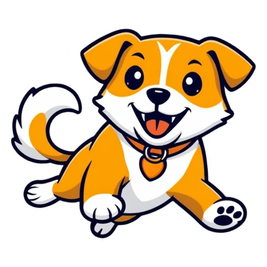 Dog jumping up sticker