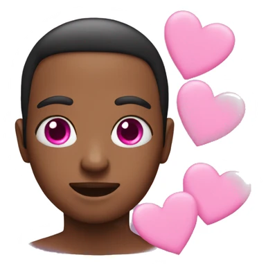 Emoji with pink hearts in eyes sticker