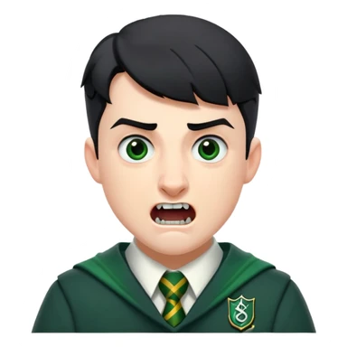 Jamie Yeates is Marcus Flint in harry potter, wear hogwarts slytherin uniform, short black hair, bulky face, often grimacing and showing buck teeth growl menacingly sticker