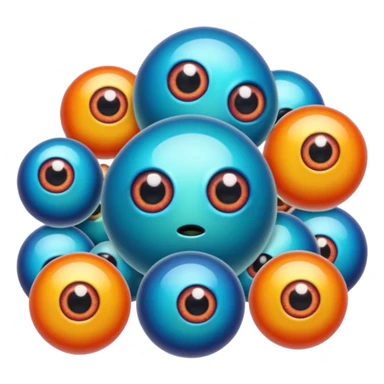 mass of eyeballs sticker