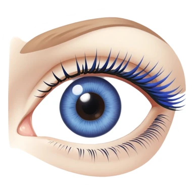 human eye with blue iris and detailed eyelashes sticker