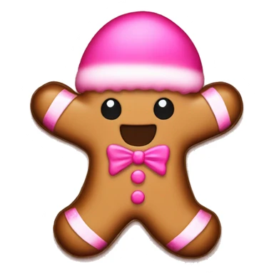 a gingerbread man with pink decoration  sticker