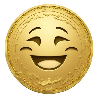 Happy face on gold coin sticker