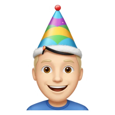 Emoji de un hombre feliz de festejo solo cabeza  sticker