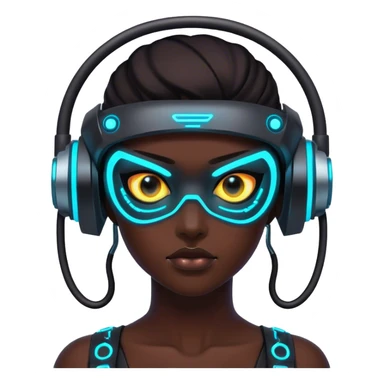 neon cyberpunk style cyber eyes sticker