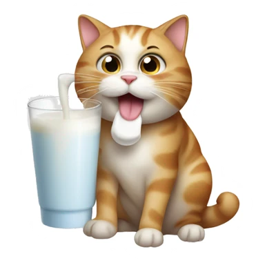 Cat licking milk sticker