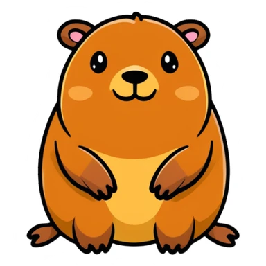 happy capybara sticker