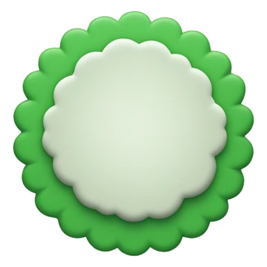 shape of a single circular green badge that has scalloped edges  sticker