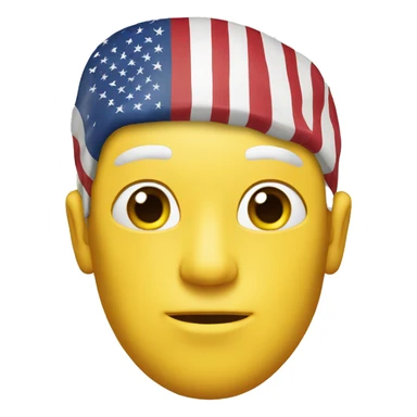 the head of a man with yellow skin and hair the color of the American flag sticker
