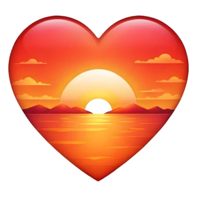 Sunset heart  sticker