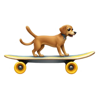 A dog with a cat tail that is skateboarding  sticker
