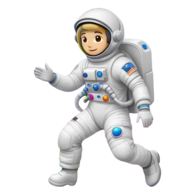 Astronaut on rainbow trail sticker