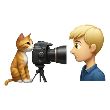 Man photographing cat in profile sticker