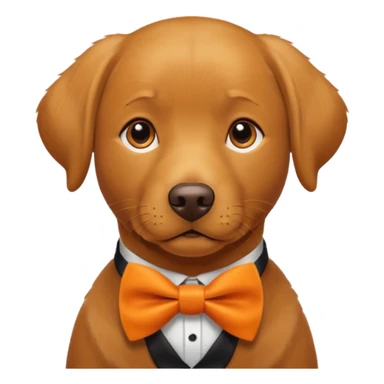 Labrador with orange bow tie, portrait sticker