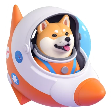 shiba inu in rocket sticker