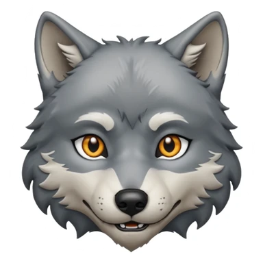 crea un avatar come personaggio lupo solo viso sticker