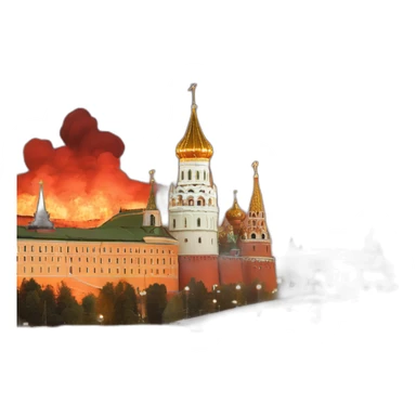 moscow kremlin on fire sticker