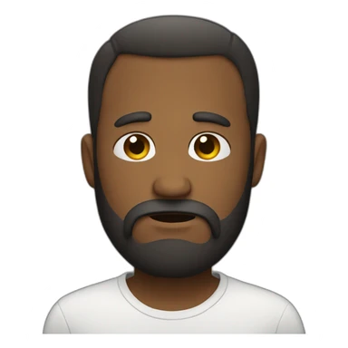Sad emoji with beard sticker
