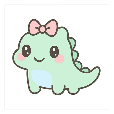 kawaii style crocodile with a pink ribbon sticker