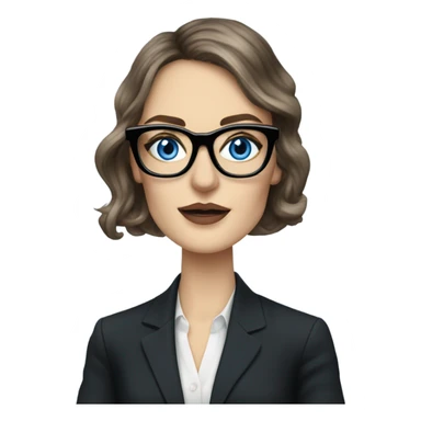 Photo of elegant Keira Knightly wearing black glasses and blue eyes on cellphone  sticker